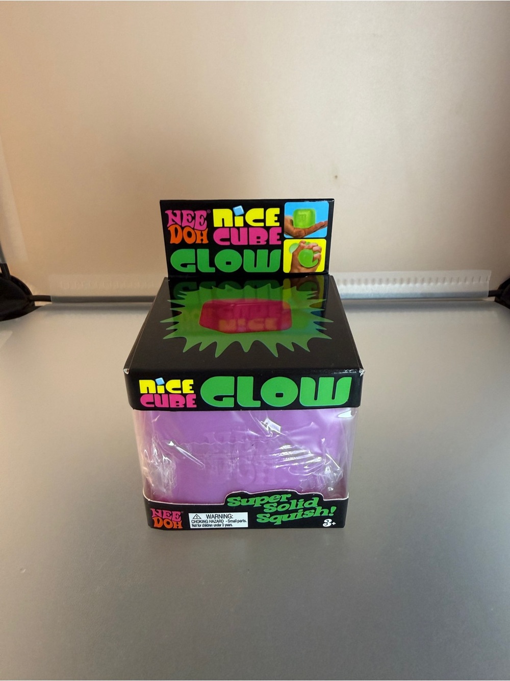 NeeDoh Nice Cube Glow in the Dark Purple Squish💜